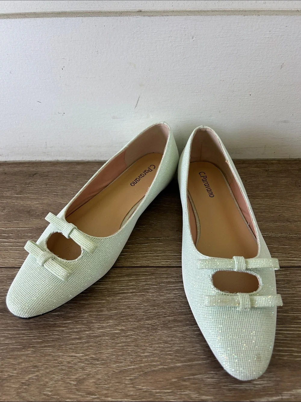 C.Paravano Mint Green Bow Ballet Flats size 37